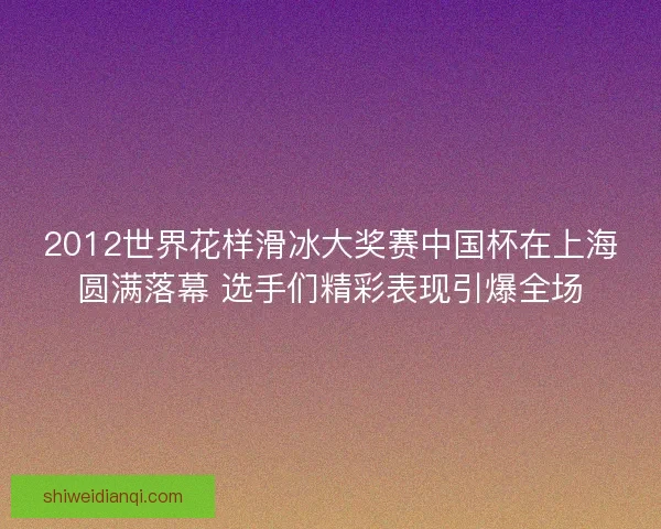 2012世界花样滑冰大奖赛中国杯在上海圆满落幕 选手们精彩表现引爆全场