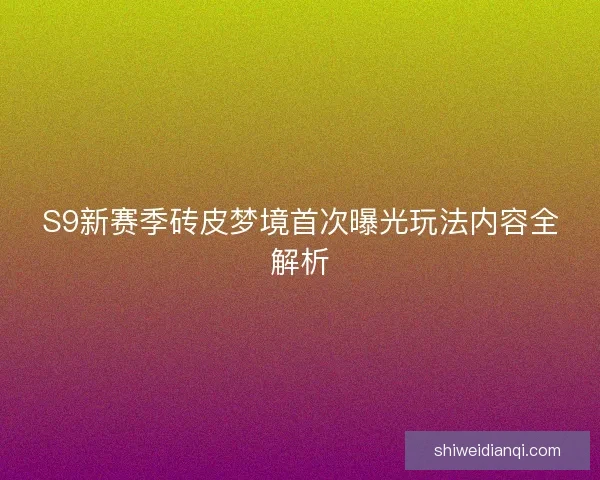 S9新赛季砖皮梦境首次曝光玩法内容全解析