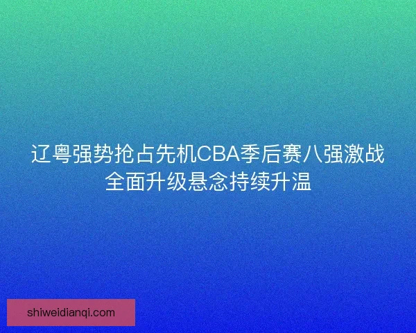 辽粤强势抢占先机CBA季后赛八强激战全面升级悬念持续升温
